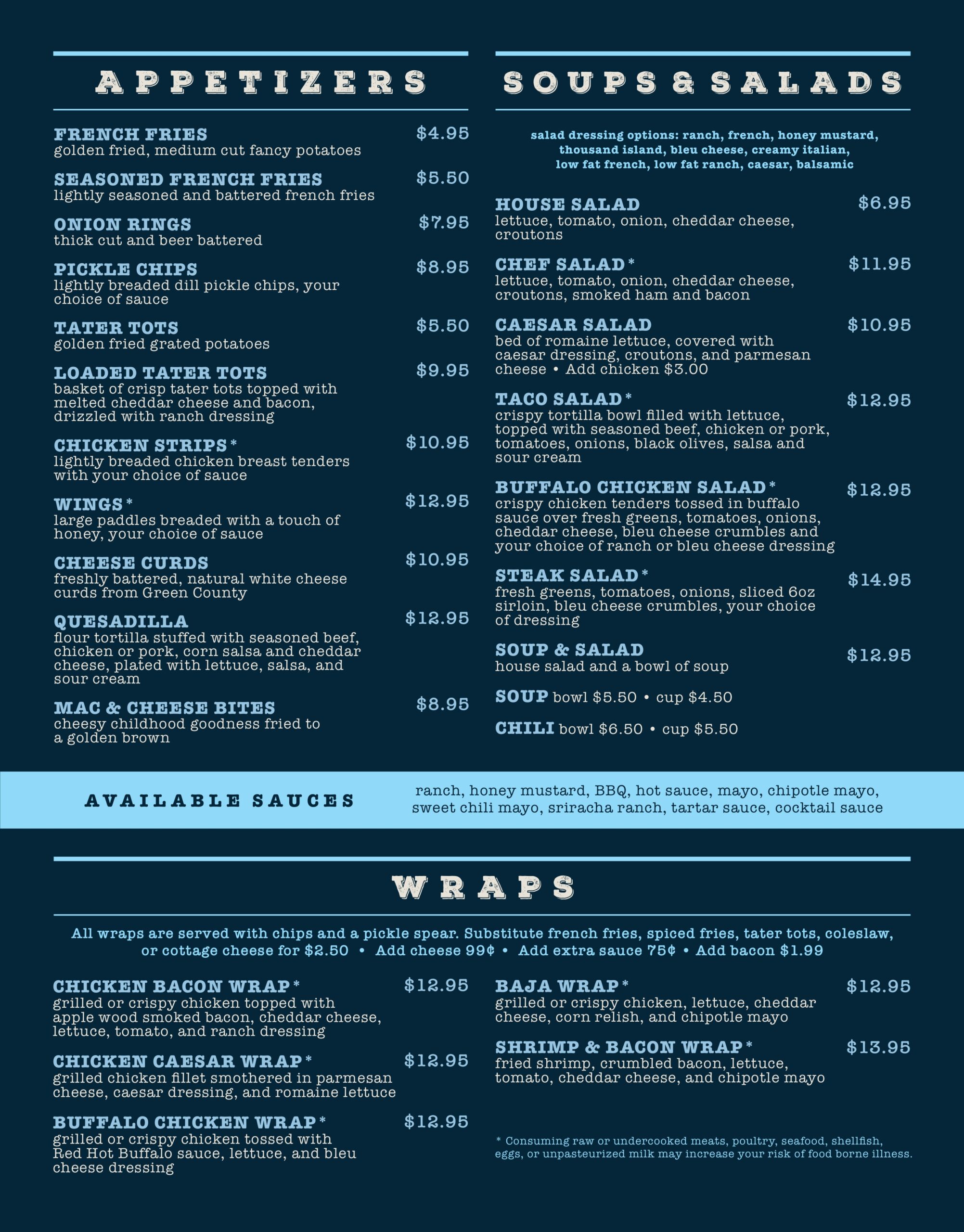 Menus Cornerstone Bar And Grill